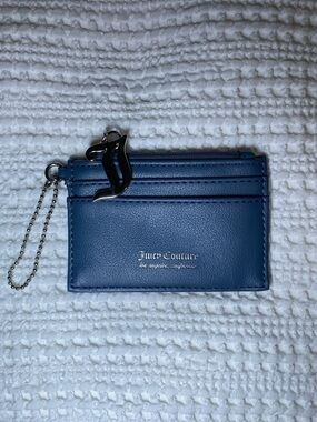 Juicy Couture Navy Blue Card Case with Silver Charm